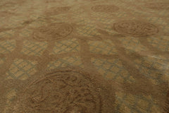 9x12 Moss, Brown, Blue Color Hand Knotted Floral Wool & Silk Traditional-Persian/Oriental Oriental Rug