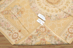 4x6 Khaki, Beige, Blush Color Hand Woven French Aubusson Wool Traditional Oriental Rug