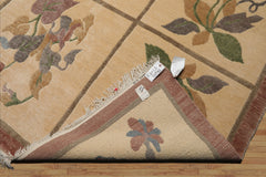 8x10 Ivory, Rust, Gray Color Hand Knotted Tibetan Wool Transitional Oriental Rug