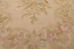 4x6 Beige, Tan, Peach Color Hand Woven French Aubusson Wool Traditional Oriental Rug