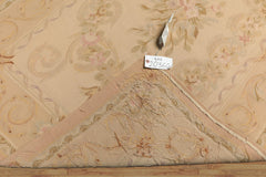 4x6 Beige, Tan, Peach Color Hand Woven French Aubusson Wool Traditional Oriental Rug