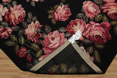 9x12 Black, Pink, Green Color Hand Woven French Aubusson Needlepoint Wool Traditional Oriental Rug