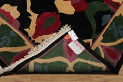 8x10 Black, Green, Lavender Color Hand Knotted Tibetan Wool Arts & Crafts Oriental Rug