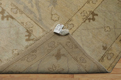 9x12 Beige, Seafoam, Brown Color Hand Knotted Oushak Wool Transitional Oriental Rug