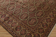 6x9 Beige, Rust, Chocolate Color Hand Knotted All-Over 100% Wool Traditional-Persian/Oriental Oriental Rug