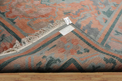 9x12 Aqua, Peach, Blue Color Hand Knotted Tibetan Wool Modern & Contemporary Oriental Rug