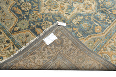 8x10 Blue, Beige, Gold Color Hand Knotted Oushak Wool Traditional Oriental Rug