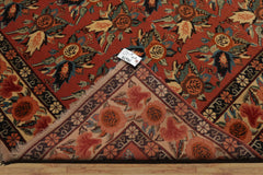 8x10 Rose, Ivory, Blue Color Hand Knotted Karabagh Causcasian Wool Traditional Oriental Rug