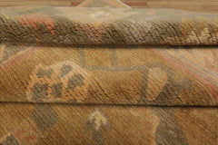 8x10 Mustard, Taupe, Ivory Color Hand Knotted Tibetan Wool Traditional Oriental Rug