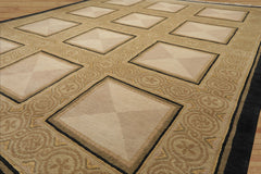 8x10 Ivory, Beige, Moss Color Hand Knotted Tibetan Wool Traditional Oriental Rug