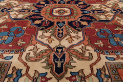 8x10 Peach Hand Knotted Traditional Wool Oriental Area Rug