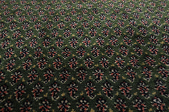 4x6 Green, Ivory, Blue Color Hand Knotted Boteh Wool Traditional Oriental Rug