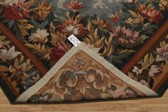 9x12 Teal, Aqua, Ivory Color Hand Woven Aubusson Needlepoint  Wool Traditional Oriental Rug