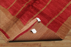 6x9 Red, Tan, Color Hand Knotted All-Over 100% Wool Contemporary Oriental Rug