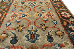 Runner Mint, Green, Aqua Color Hand Knotted Oushak Wool Traditional Oriental Rug