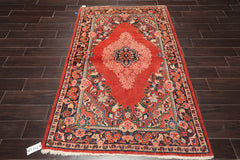 4x6 Multicolored, Charcoal, Blue Color Hand Knotted Persian 100% Wool 12989 Oriental Rug