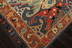 Blue, Caramel Multi Size Hand Tufted Boho Arts & Crafts Plush Pile Rug Wool Oriental Area Rug