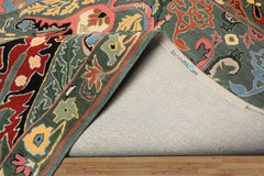 Multi Size Muted Teal Green Ivory Color Hand Tufted Handmade Boho Wool Arts & Crafts Oriental Rug