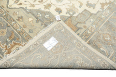 Gray, Ivory 10x14 Oushak Heriz Traditional Hand Knotted Wool Oriental Area Rug