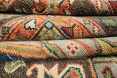 Green, Brown 11'8''x15 Oushak Southwestern Hand Knotted Wool Oriental Area Rug