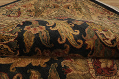 8x10 Charcoal, Gold, Rust Color Hand Knotted Agra Wool Traditional Oriental Rug