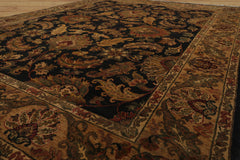 8x10 Charcoal, Gold, Rust Color Hand Knotted Agra Wool Traditional Oriental Rug