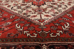 5x7 Ivory, Red, Charcoal Color Hand Knotted All-Over 100% Wool Traditional Oriental Rug