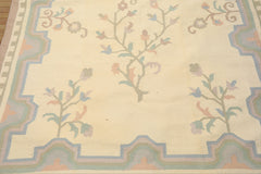 5x8 Ivory, Blush, Lavender Color Hand Woven Dhurry Kilim Wool Transitional Oriental Rug