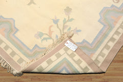 5x8 Ivory, Blush, Lavender Color Hand Woven Dhurry Kilim Wool Transitional Oriental Rug