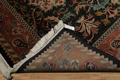 8x10 Black, Rose, Blue Color Hand Knotted French Aubusson Savonnerie New Zealand Wool Traditional Oriental Rug