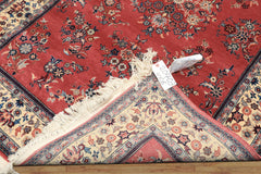 4x6 Rose, Ivory, Aqua Color Hand Knotted Pak Persian Sarouk New Zealand Wool Traditional Oriental Rug