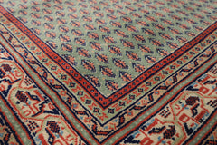 4x6 Sage, Rose, Blush Color Hand Knotted Boteh Wool Traditional Oriental Rug