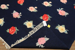 6x9 Navy, Multi, Color Hand Woven Caucasian Kilim Wool Transitional Oriental Rug