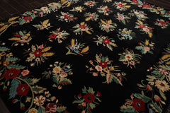 8x10 Black, Gold, Red Color Hand Knotted Art Deco New Zealand Wool Transitional Oriental Rug