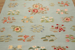 6x9 Mint, Green, Blush Color Hand Woven Caucasian Kilim Wool Transitional Oriental Rug
