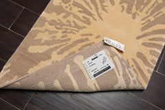 2x3 Tone on Tone Beige, , Color Hand Knotted All-Over Wool & Silk Modern Oriental Rug