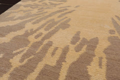 2x3 Tone on Tone Beige, , Color Hand Knotted All-Over Wool & Silk Modern Oriental Rug