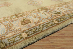 4x6 Sage, Beige, Rose Color Hand Knotted French Aubusson Wool Traditional Oriental Rug