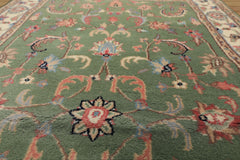3x5 Sage, Ivory, Rose Color Hand Knotted Indo Kashan Wool Traditional Oriental Rug