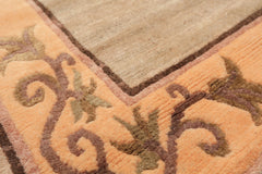 4x6 Beige, Peach, Brown Color Hand Knotted Tibetan Wool Traditional Oriental Rug