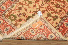 4x6 Ivory, Teracotta, Green Color Hand Knotted Indo Kashan Wool Traditional Oriental Rug