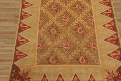4x6 Brown, Gold, Green Color Hand Knotted Caucasian Wool Traditional Oriental Rug