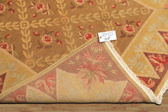 4x6 Brown, Gold, Green Color Hand Knotted Caucasian Wool Traditional Oriental Rug