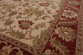 6x9 Beige, Rust, Sage Color Hand Knotted All-Over 100% Wool Arts And Crafts Oriental Rug