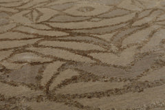 2x3 Beige, Gray, Brown Color Hand Knotted All-Over Wool & Silk Modern Oriental Rug