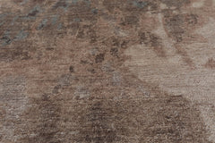 2x3 Gray, Taupe, Brown Color Hand Knotted All-Over Wool & Silk Transitional Oriental Rug