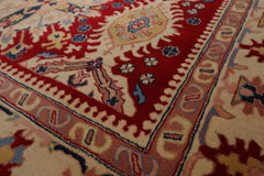 8x11 Red, Ivory, Blue Color Hand Hooked Heriz New Zealand Wool Traditional Oriental Rug