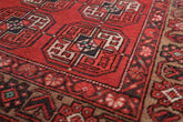 4x6 Red, Tan, Charcoal Color Hand Knotted All-Over 100% Wool Traditional Oriental Rug