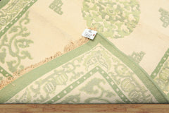 4x6 Ivory, Sage, Color Hand Knotted French Aubusson savonnerie Wool Traditional Oriental Rug