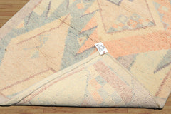 4x6 Ivory, Aqua, Lavender Color Hand Knotted Indo Tibetan Wool Art Deco Oriental Rug